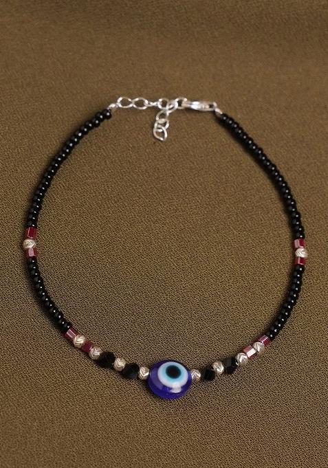 Black Beads 925 Sterling Silver Bracelet