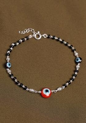 Black Evil Eye 925 Sterling Silver Bracelet