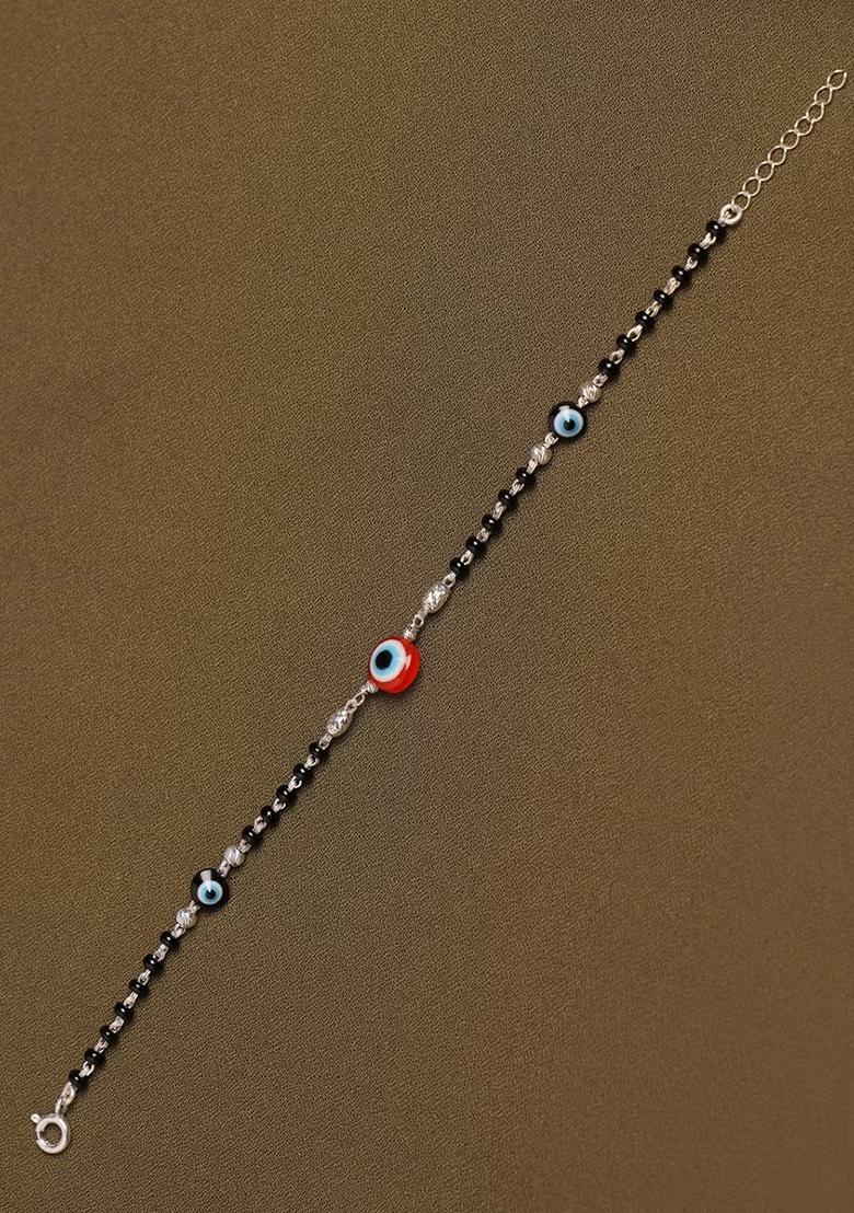 Black Evil Eye 925 Sterling Silver Bracelet