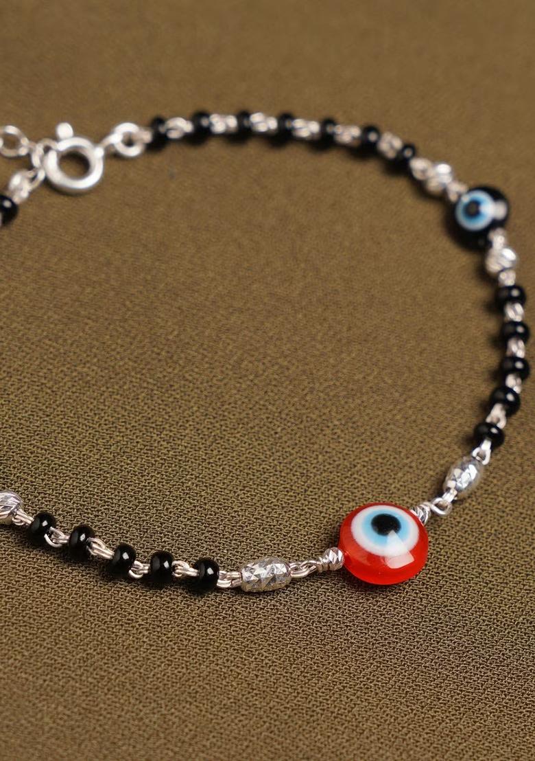 Black Evil Eye 925 Sterling Silver Bracelet