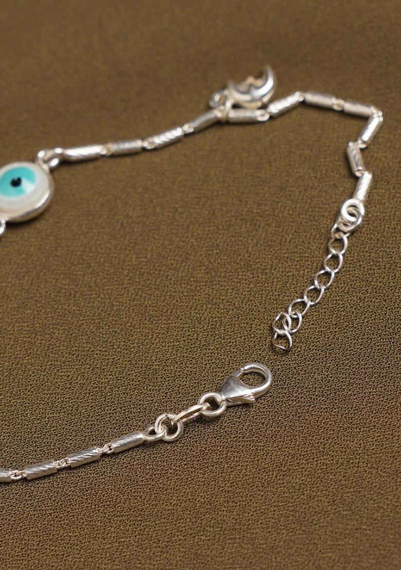 White Evil Eye 925 Sterling Silver Bracelet