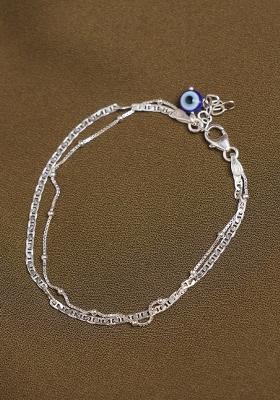 Blue Evil Eye 925 Sterling Silver Bracelet