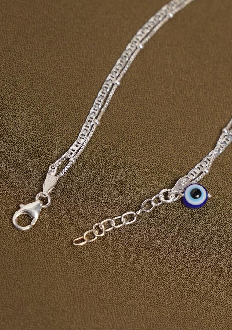 Blue Evil Eye 925 Sterling Silver Bracelet