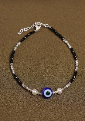 Black Evil Eye 925 Sterling Silver Bracelet