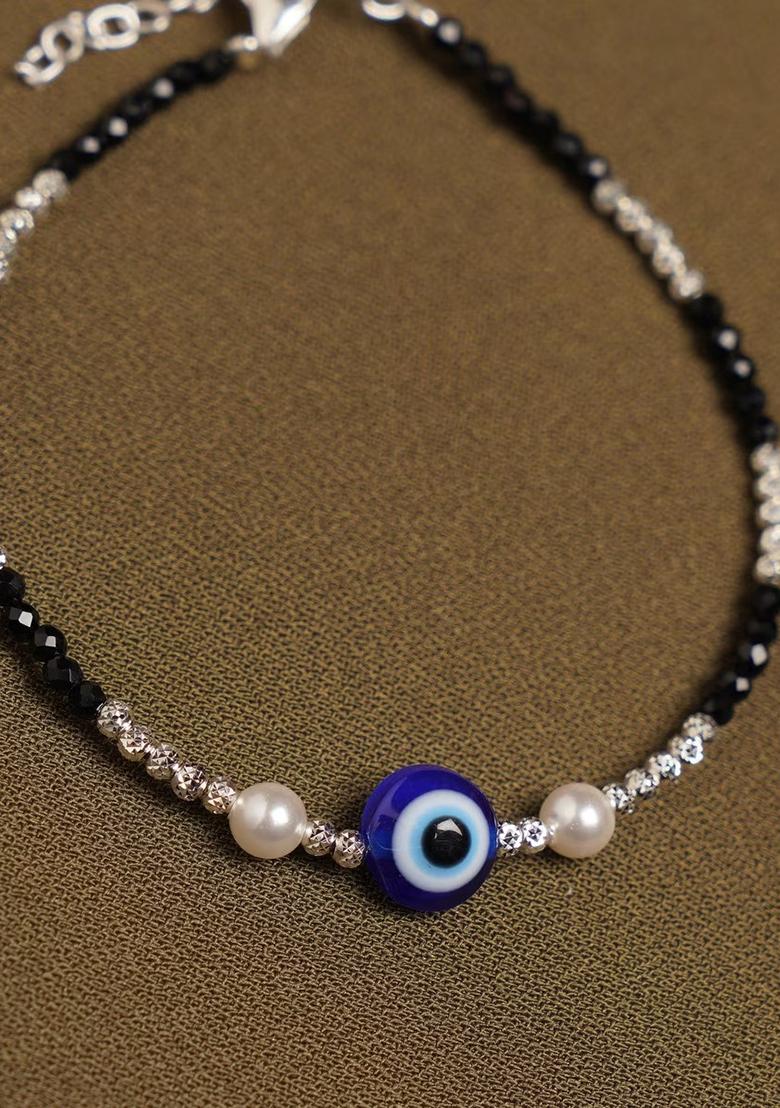Black Evil Eye 925 Sterling Silver Bracelet