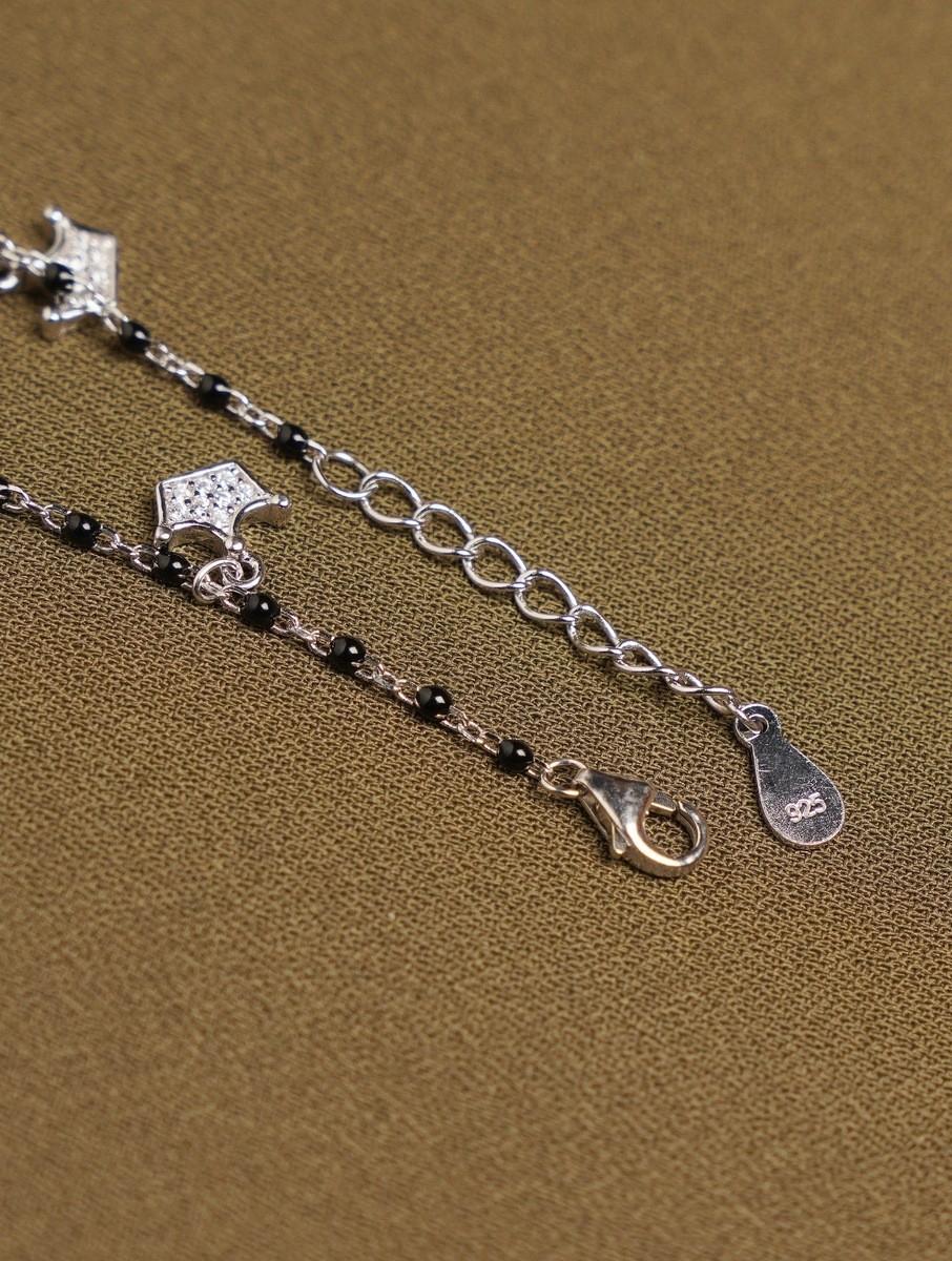 Black Stone 925 Sterling Silver Bracelet