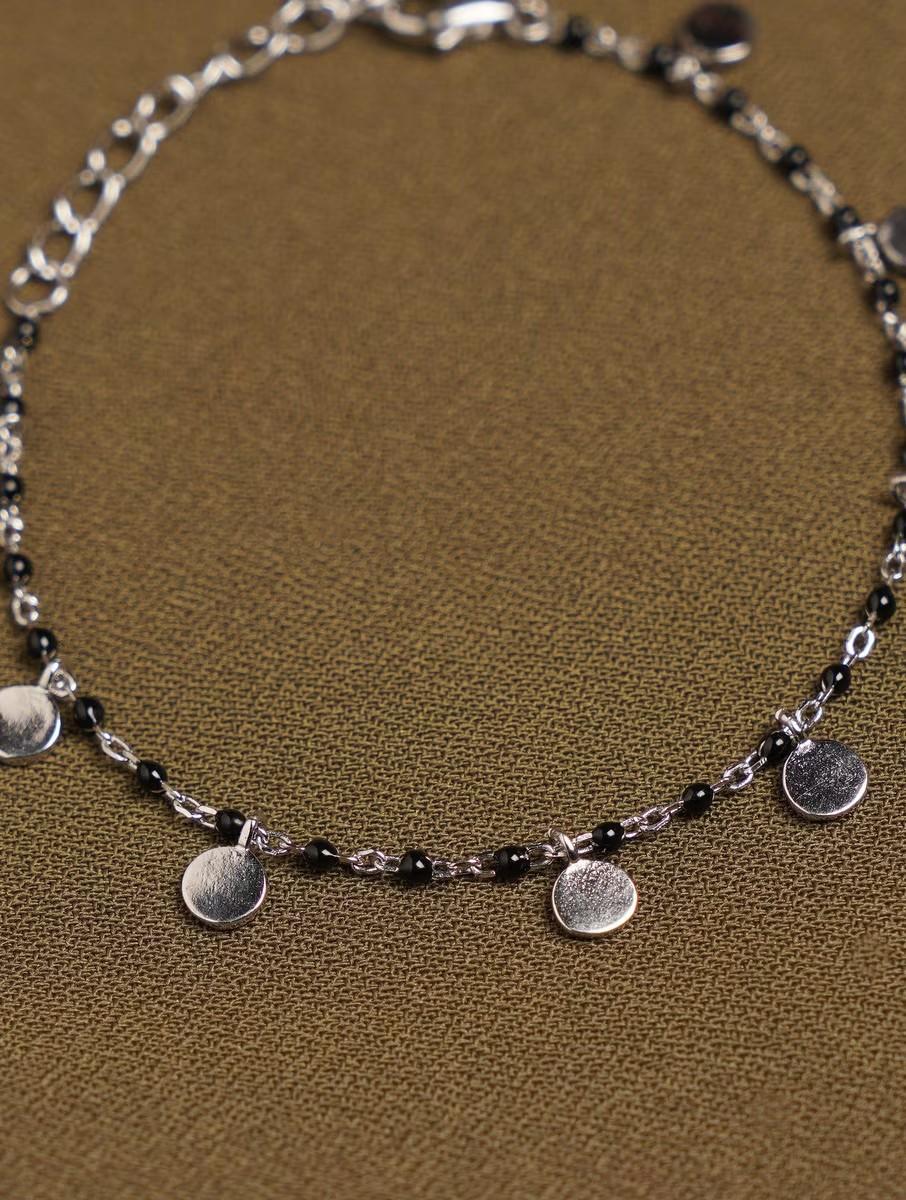 Black Stone 925 Sterling Silver Bracelet