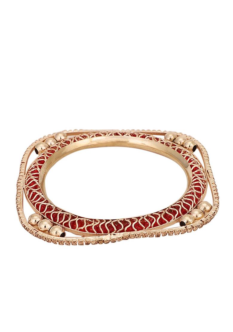 Rose Gold Plated Cubic Zirconia Kada Set