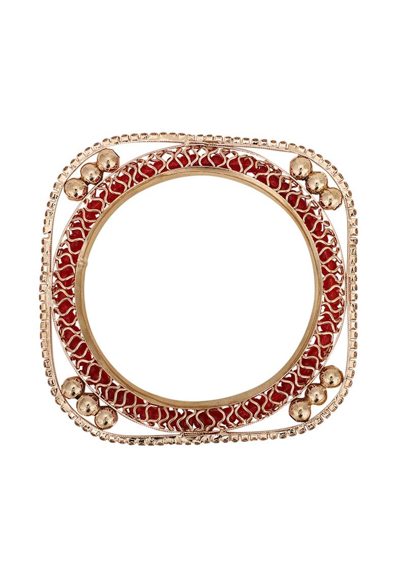 Rose Gold Plated Cubic Zirconia Kada Set