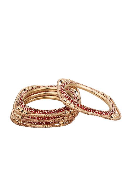 Rose Gold Plated Cubic Zirconia Kada Set