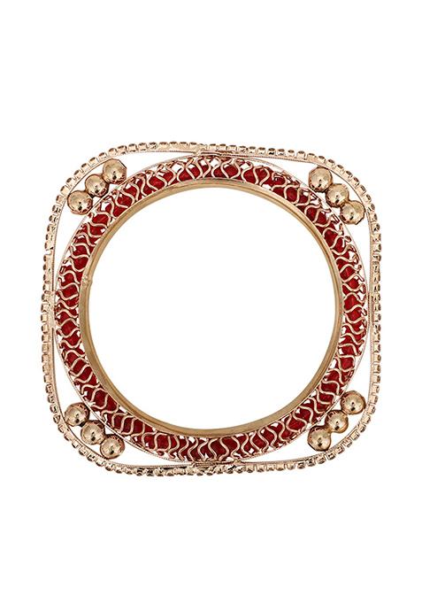 Rose Gold Plated Cubic Zirconia Kada Set