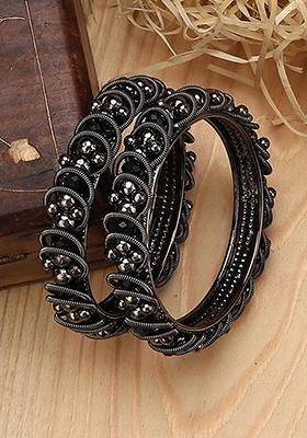 Silver Plated Bead Bangles