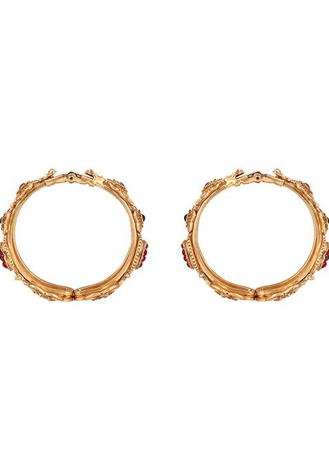 Gold Plated Artificial Stone Bead Kada Sets