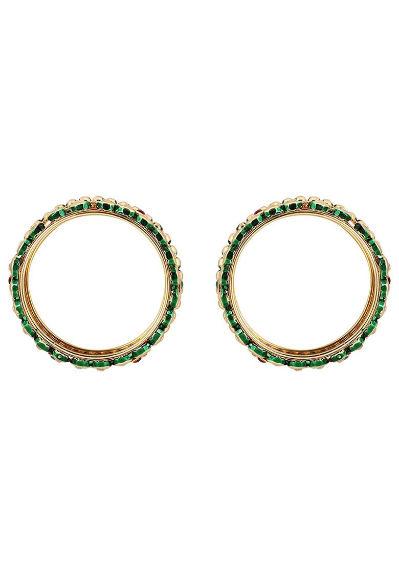 Gold Plated Artificial Stone Bead Bangles