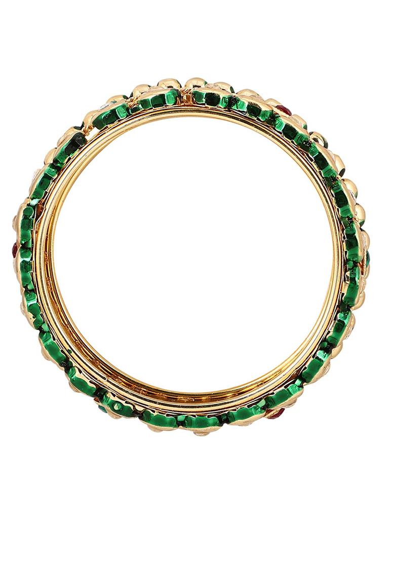 Gold Plated Artificial Stone Bead Bangles