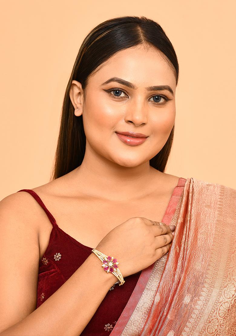 Red Elasticated Moti Bracelet