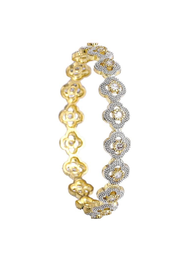 Silver Studded Rhodium Plated Bangles And Bracelets