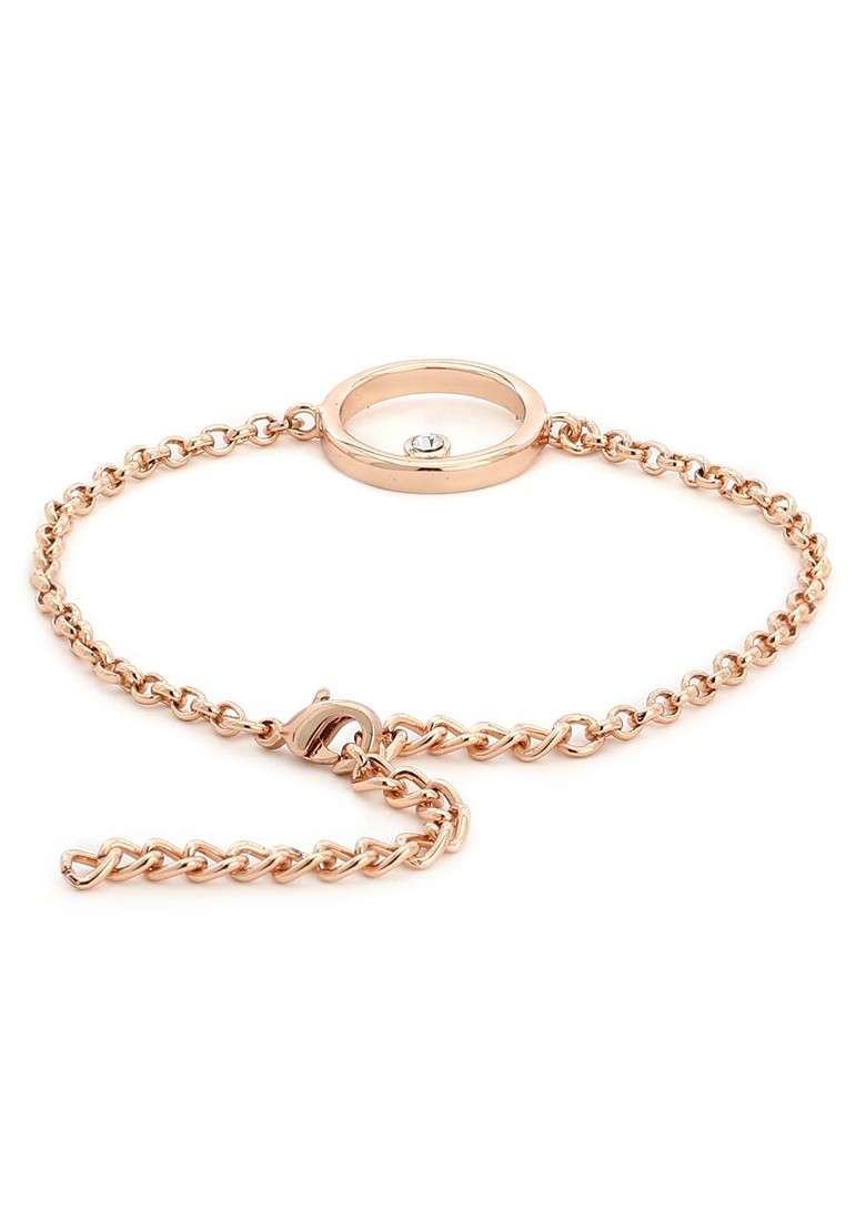 Rose Gold Studded Gold Plated Bangles And Bracelets - Indya