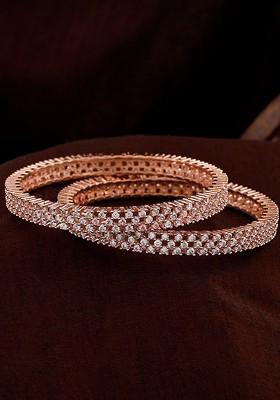 Rose Gold Studded Gold Plated Bangles And Bracelets