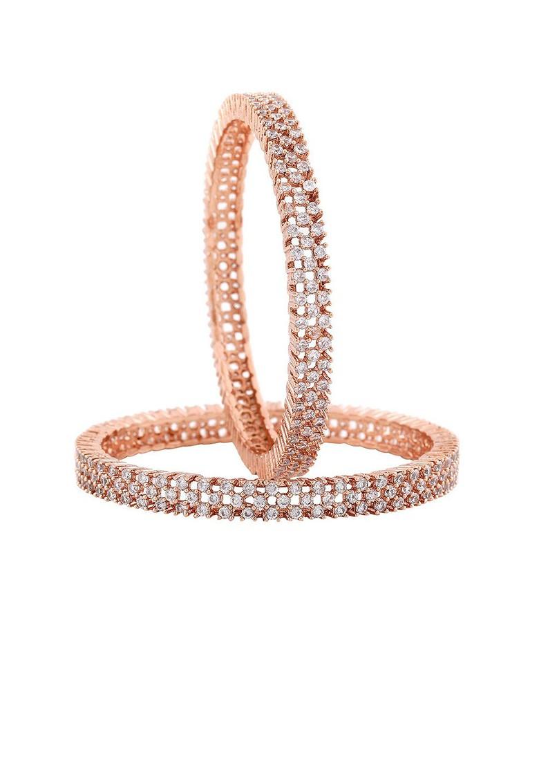 Rose Gold Studded Gold Plated Bangles And Bracelets