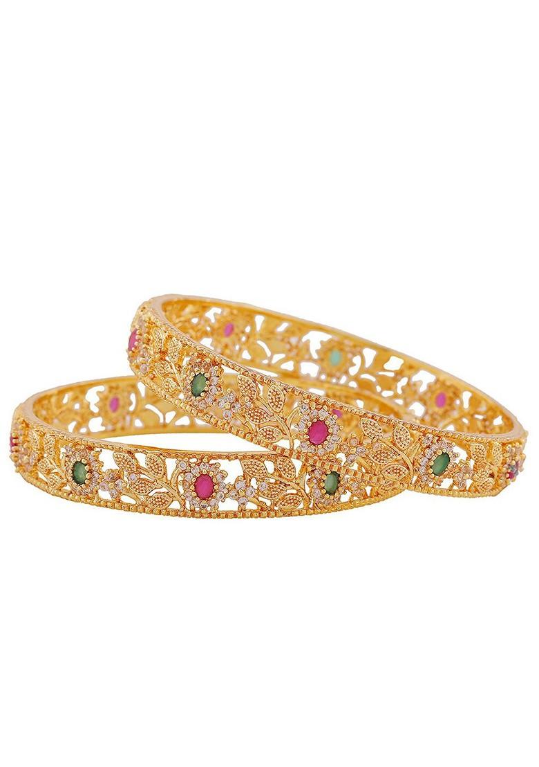 Gold Studded Gold Plated Bangles And Bracelets