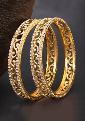 Gold Studded Gold Plated Bangles And Bracelets