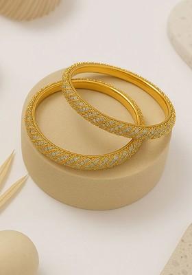 Gold Studded Gold Plated Bangles And Bracelets