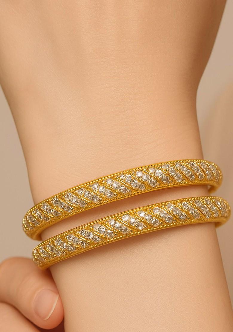 Gold Studded Gold Plated Bangles And Bracelets
