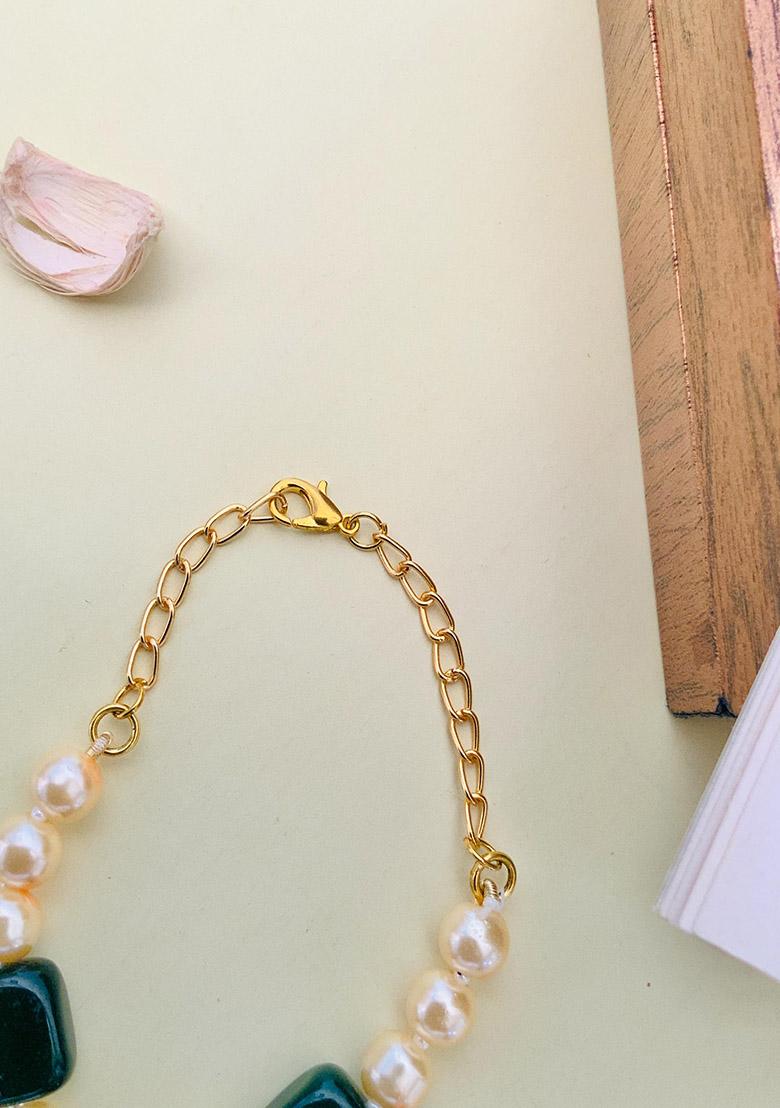 Gold Plated Cubic Zircon American Diamond Bracelet - Indya