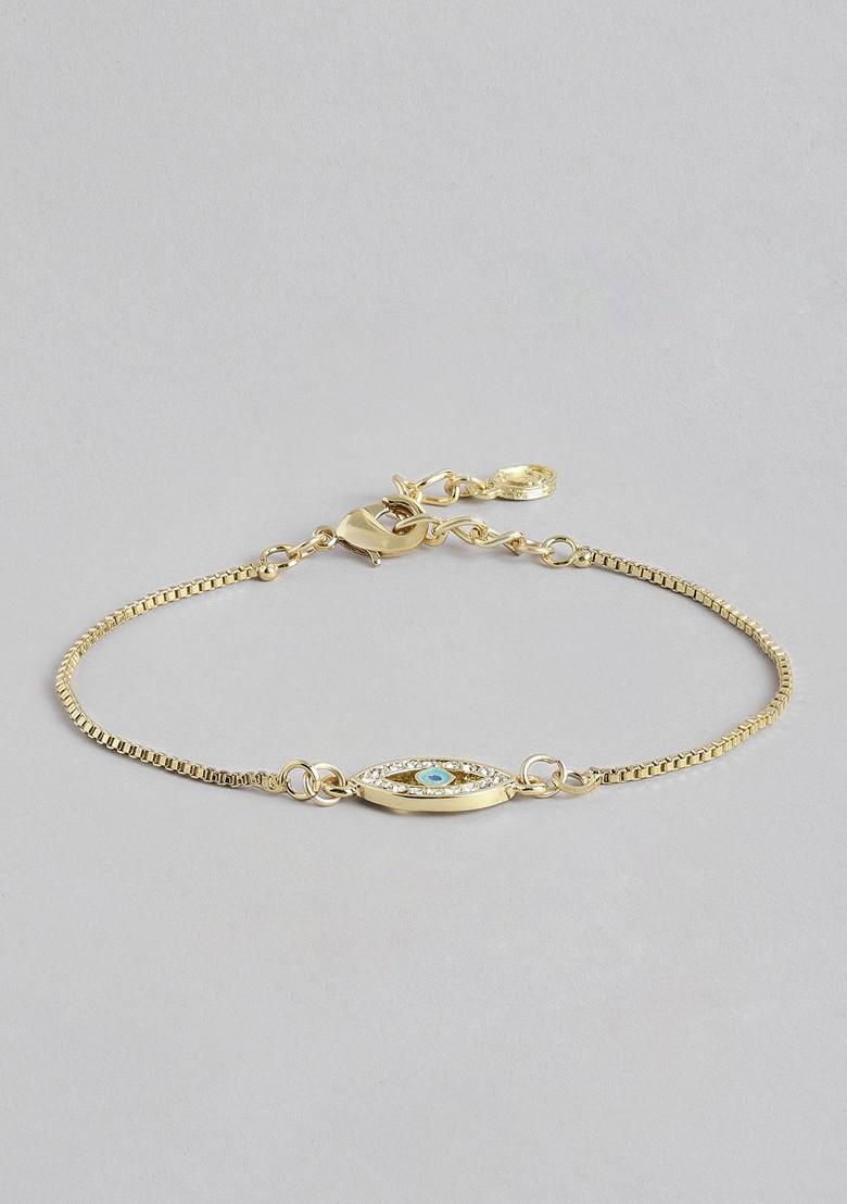 Turquoise Blue Crystals Gold Plated Bangles And Bracelets