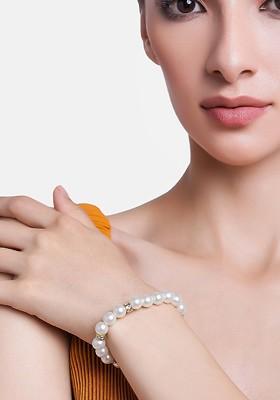 White Solid Gold Plated Bangles And Bracelets