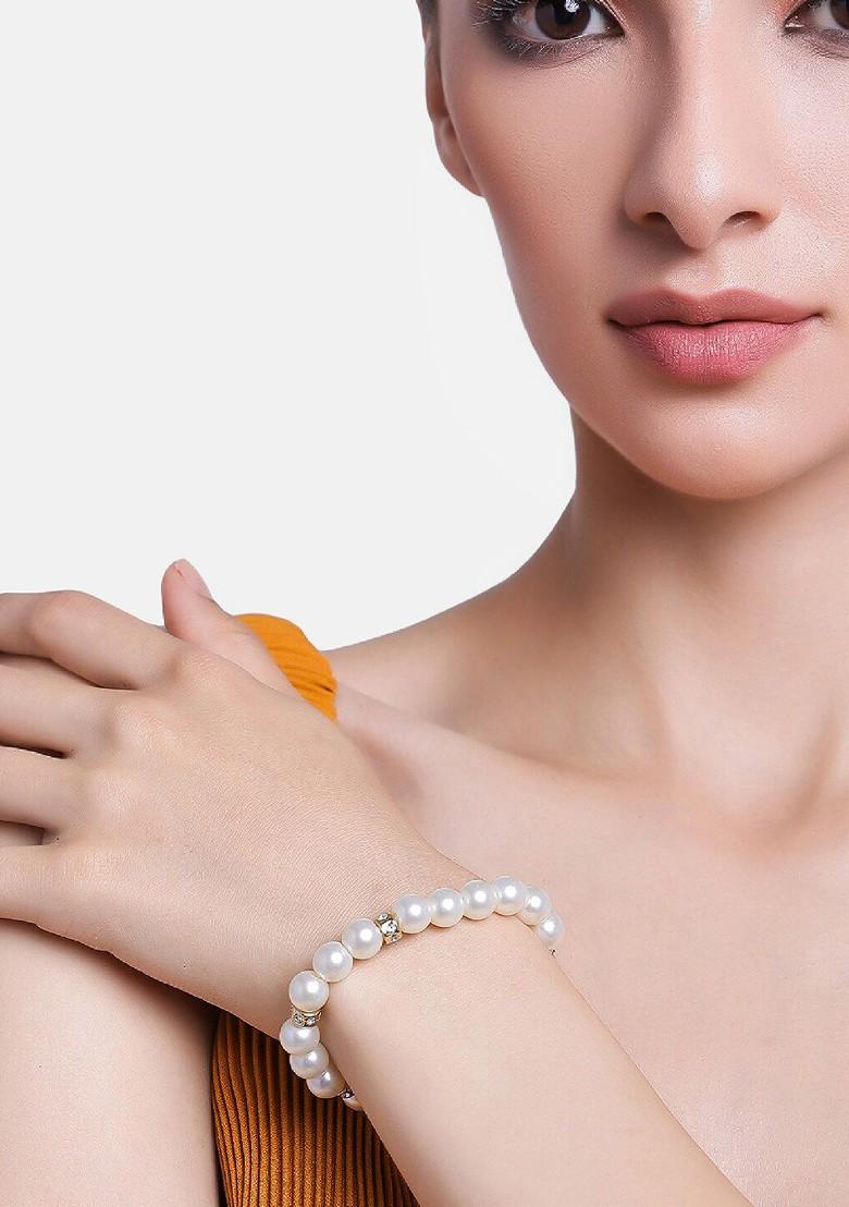 White Solid Gold Plated Bangles And Bracelets