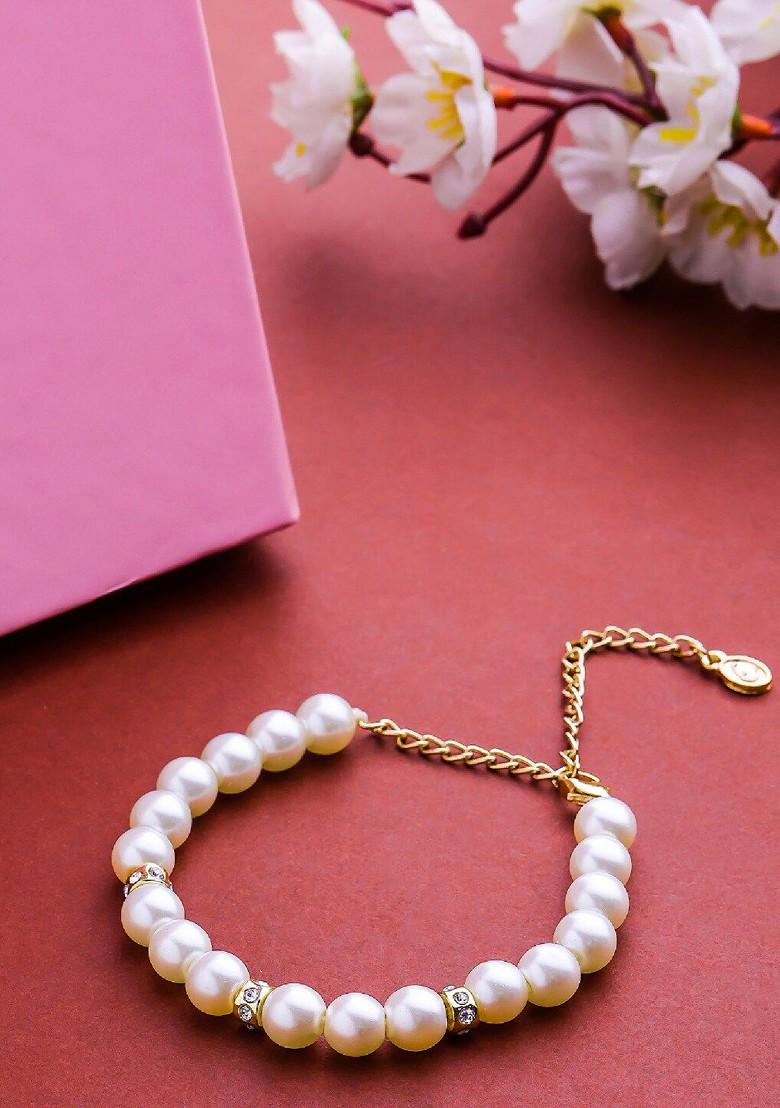 White Solid Gold Plated Bangles And Bracelets