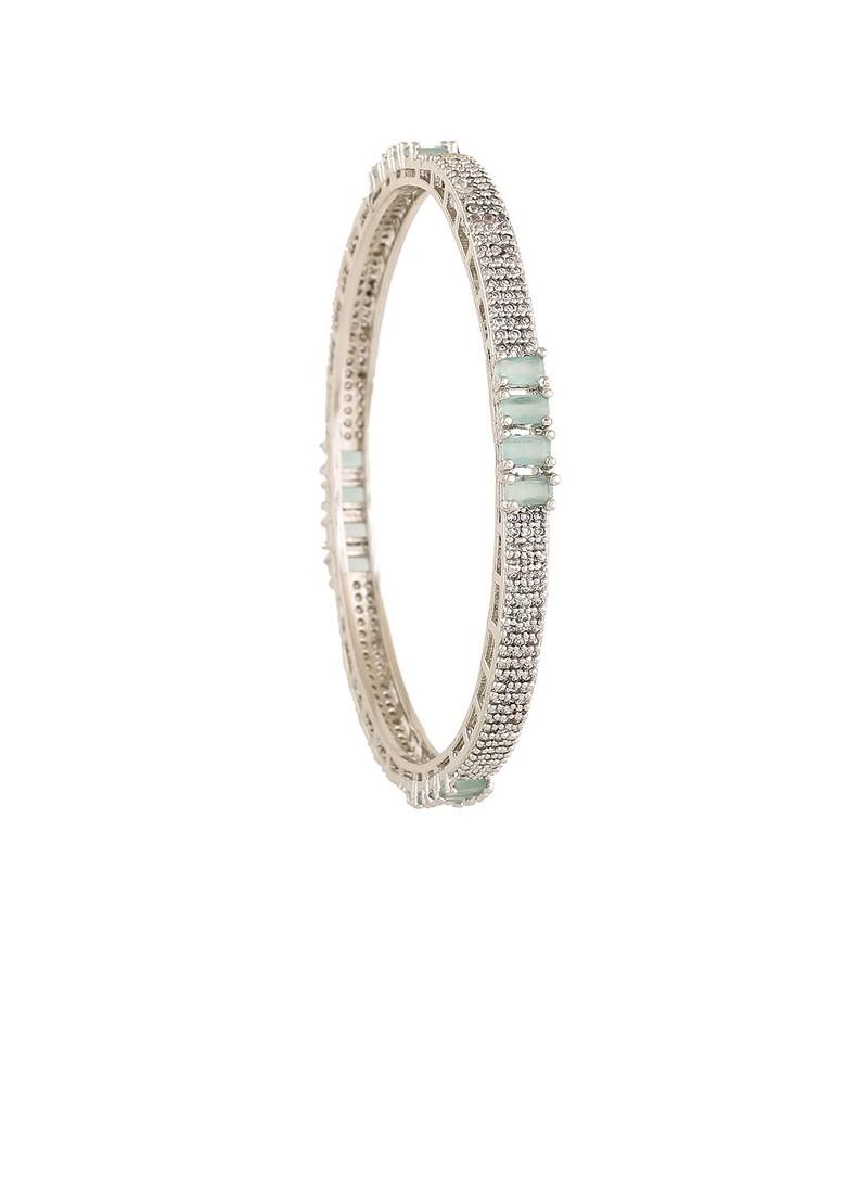 Silver Studded Rhodium Plated Bangles And Bracelets