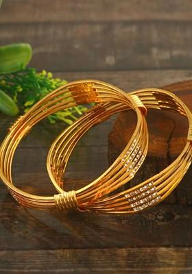 Gold Studded Gold Plated Bangles And Bracelets
