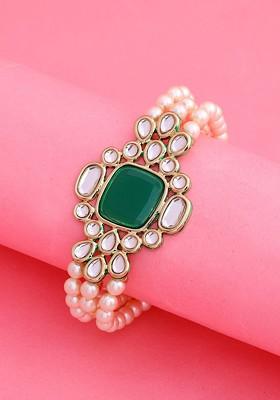 Gold Studded Gold Plated Bangles And Bracelets