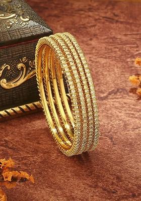 Gold Studded Gold Plated Bangles And Bracelets