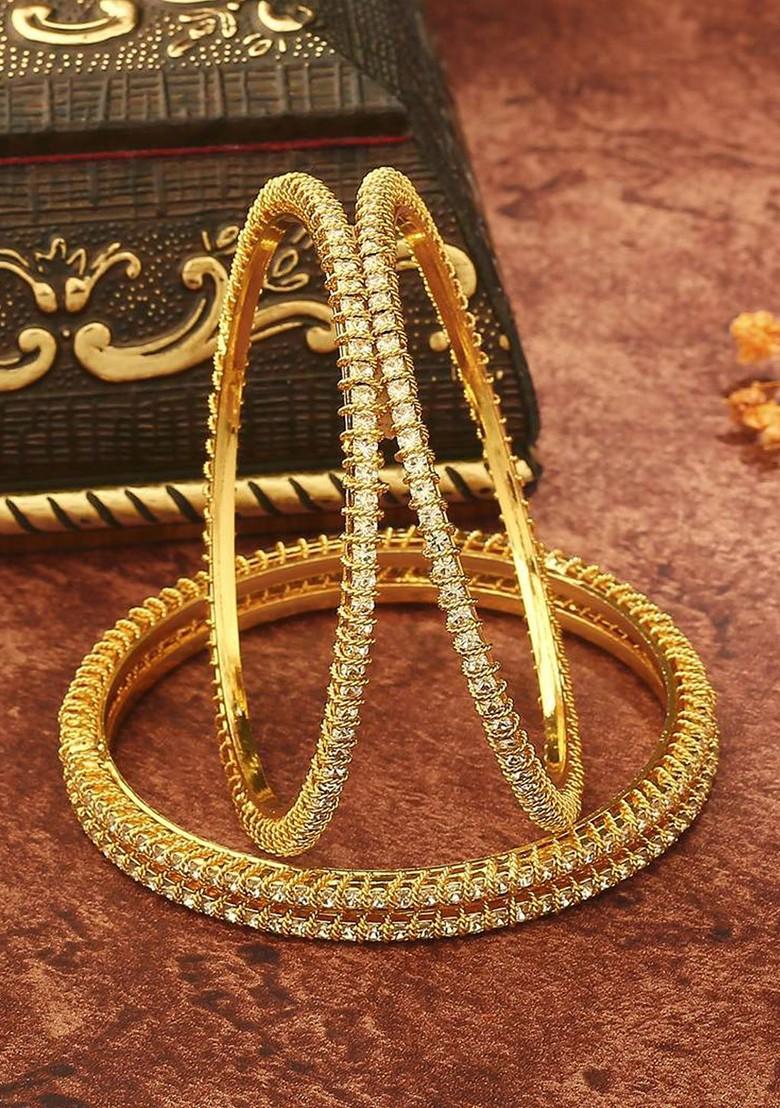 Gold Studded Gold Plated Bangles And Bracelets