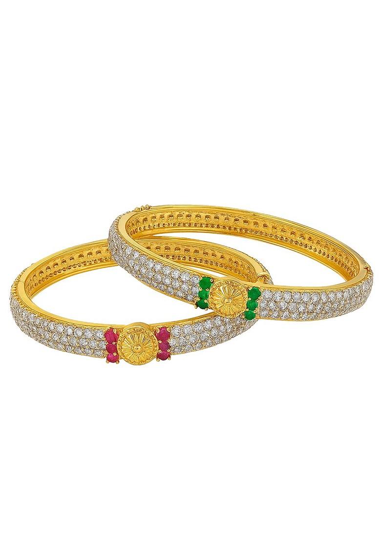 Gold Studded Gold Plated Bangles And Bracelets