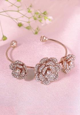 Rose Gold Studded Gold Plated Bangles And Bracelets