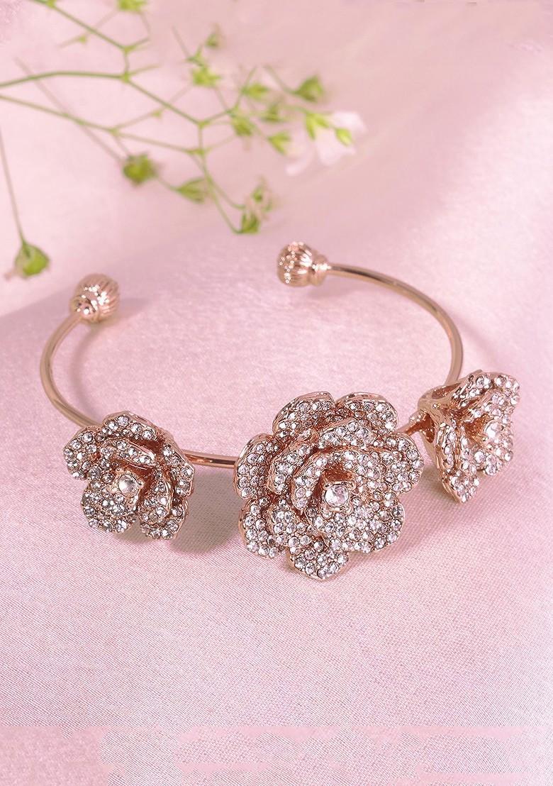 Rose Gold Studded Gold Plated Bangles And Bracelets
