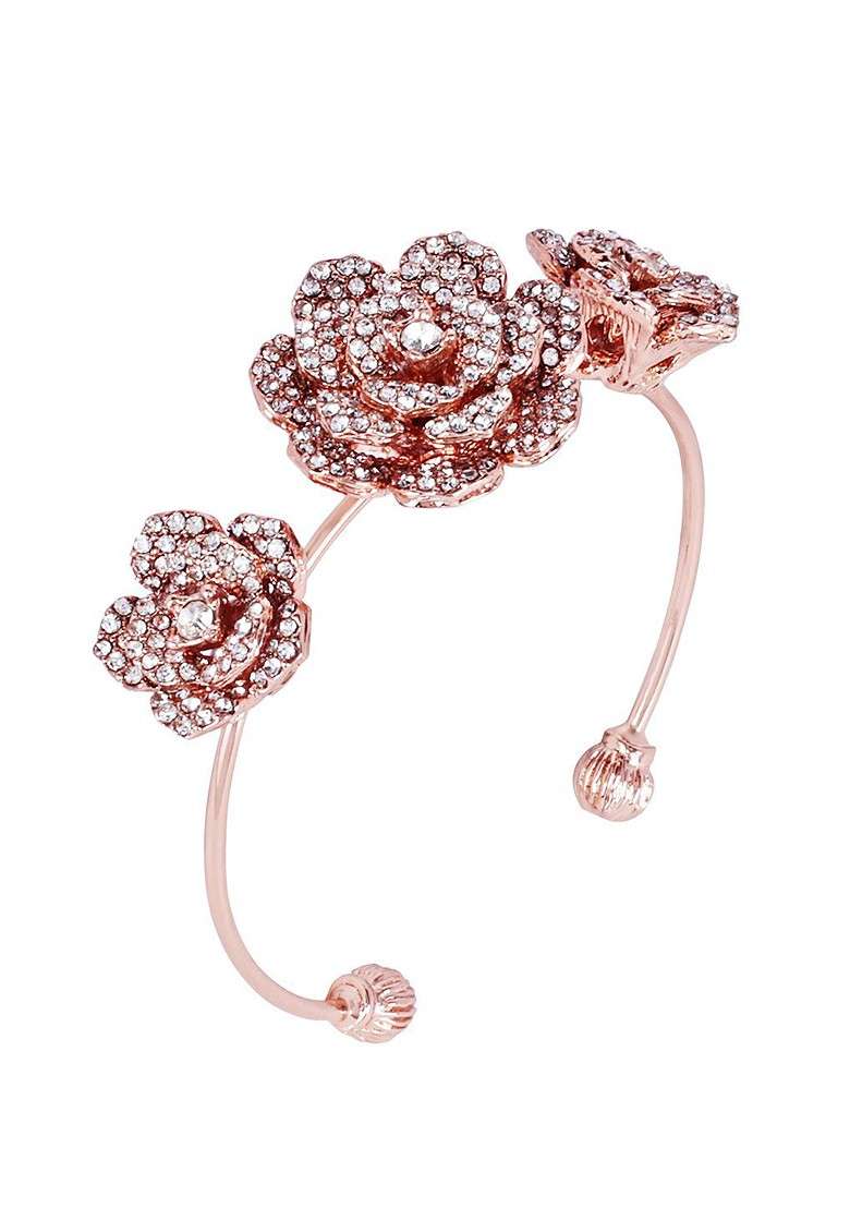 Rose Gold Studded Gold Plated Bangles And Bracelets - Indya