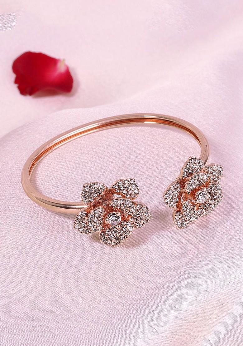 Rose Gold Studded Gold Plated Bangles And Bracelets