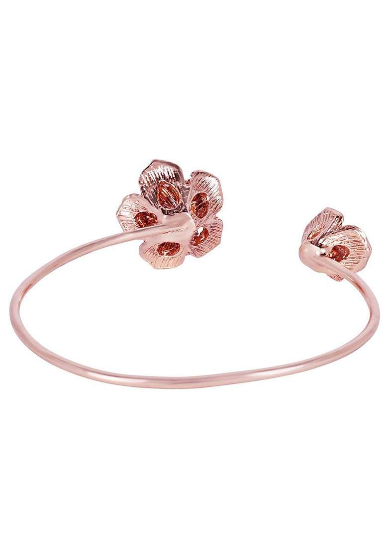 Rose Gold Studded Gold Plated Bangles And Bracelets - Indya
