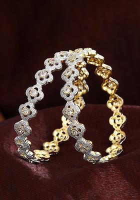 Gold Studded Gold Plated Bangles And Bracelets