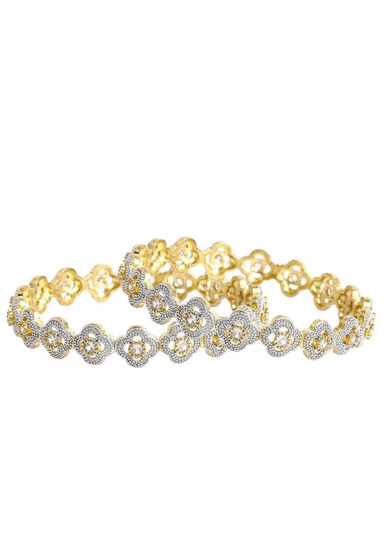 Gold Studded Gold Plated Bangles And Bracelets