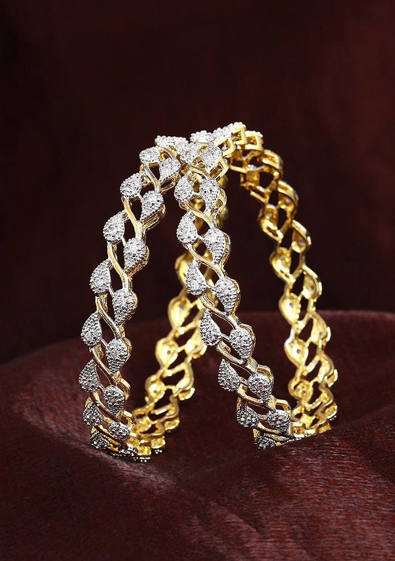 Gold Studded Gold Plated Bangles And Bracelets