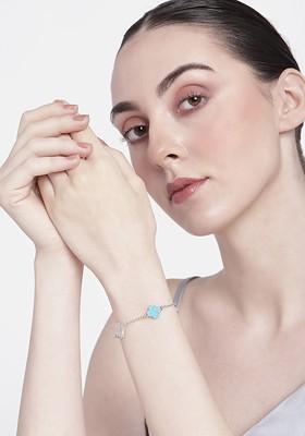 Blue Solid Rhodium Plated Bangles And Bracelets