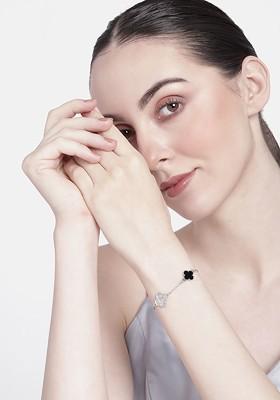 Black Solid Rhodium Plated Bangles And Bracelets