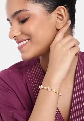 Pink Solid Gold Plated Bangles And Bracelets